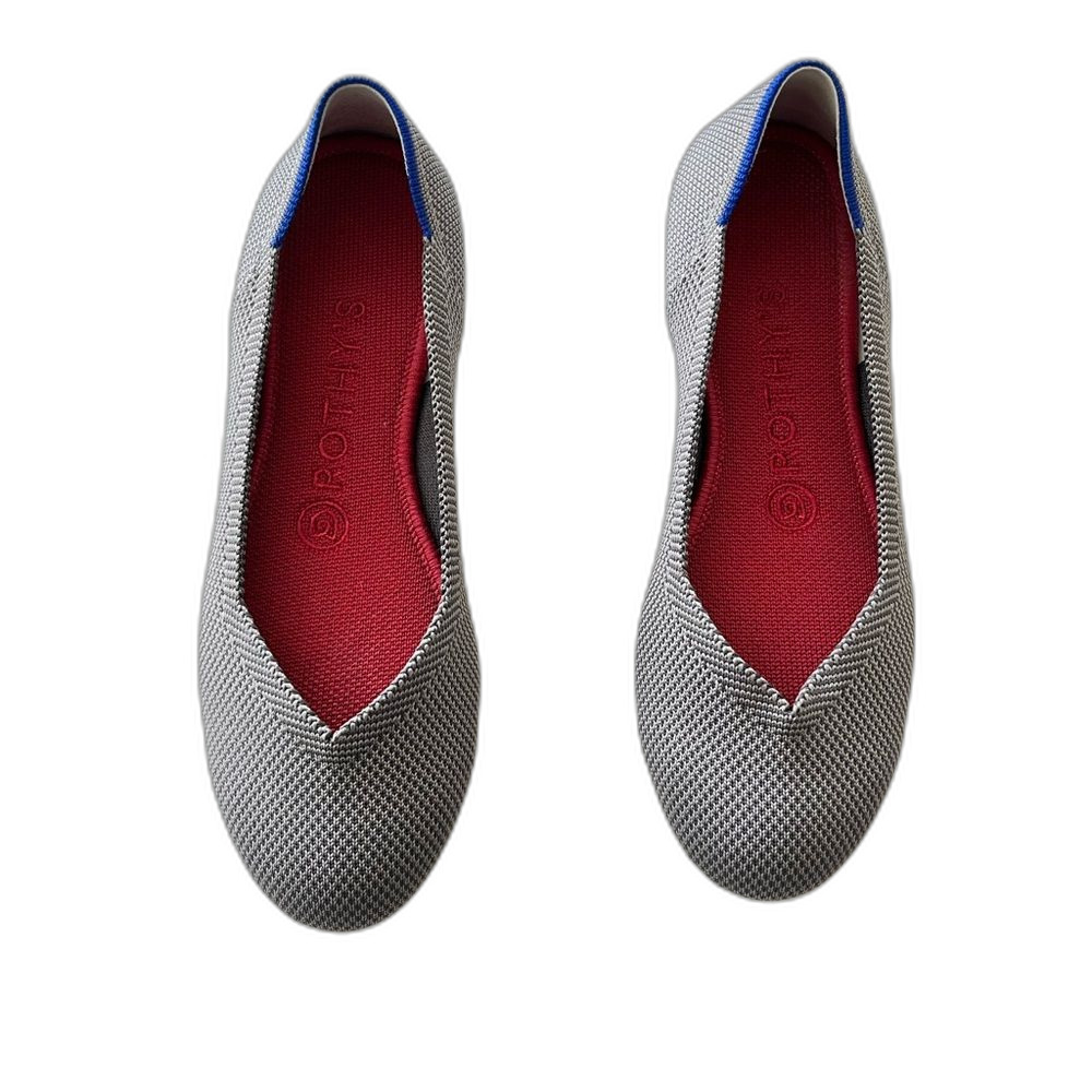 Rothy’s The Flat Round Toe Ballet Woven Flats Grey Size 6.5